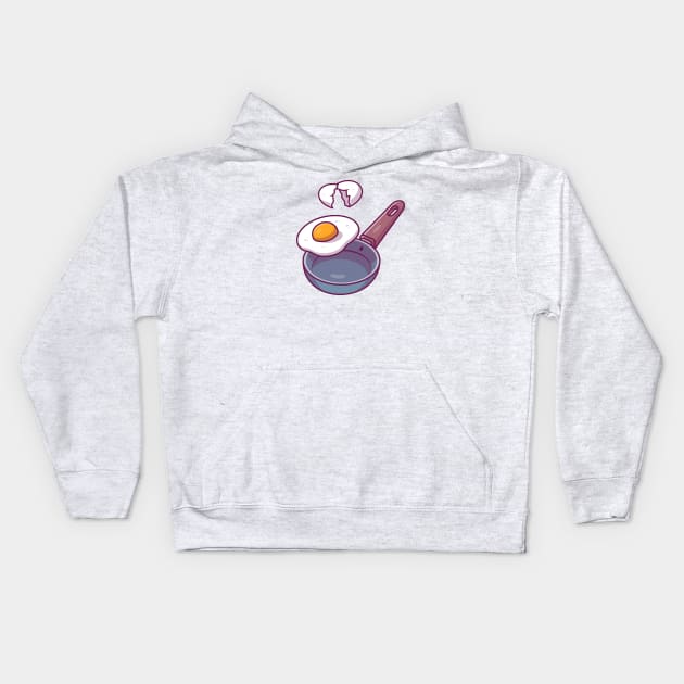 Frying pan and egg fried Kids Hoodie by Catalyst Labs